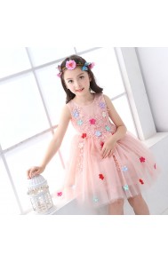 Little Big Girls Summer Embroidered Flower Dress Girl Birthday Party Princess Dress for Wedding